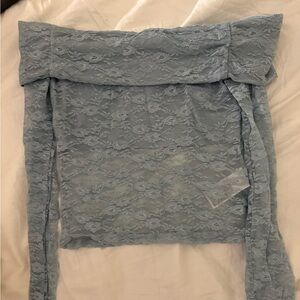Edikted Light Blue Lace Top